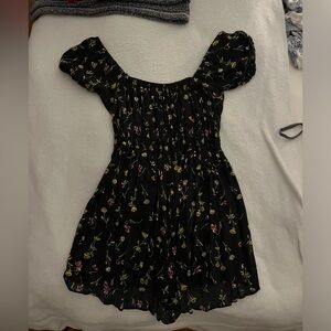 Floral Black Urban Outfitters Romper Dress